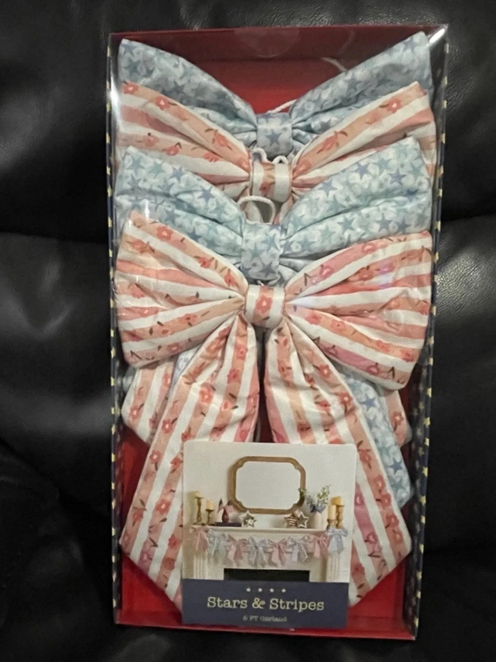 Stars and Stripes Patriotic Garland Bows - Patriotic Bows Garland